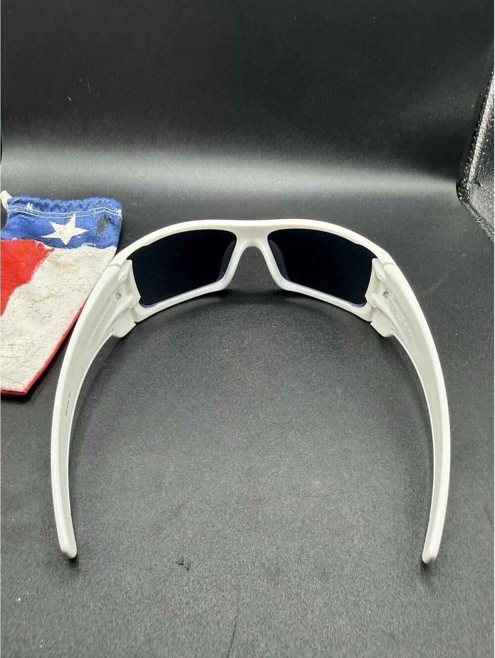 Oakley Batwolf Polished White/Ruby Iridium Lenses 9101-06 America Etched